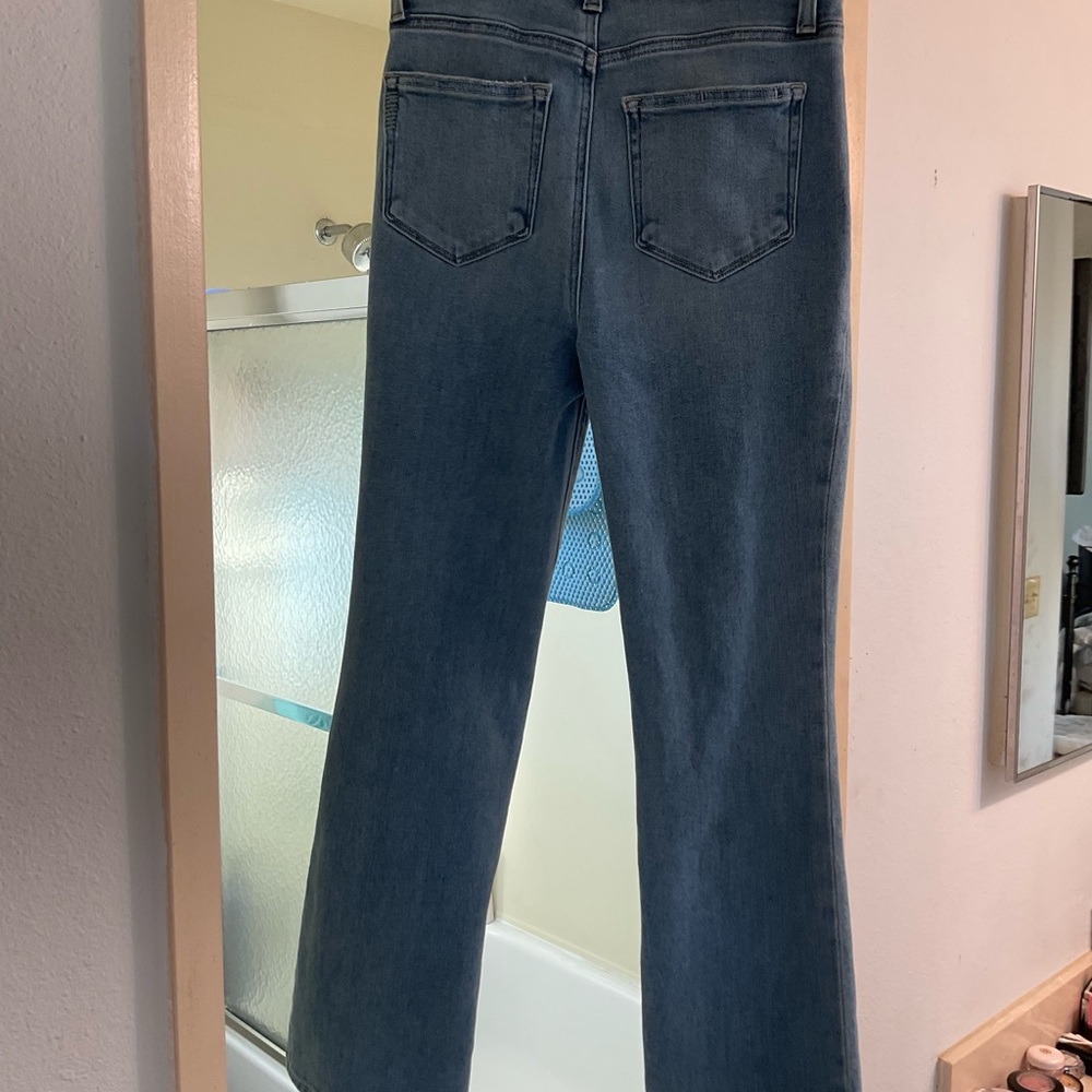 PAIGE Light Blue High-Rise Flare Jeans